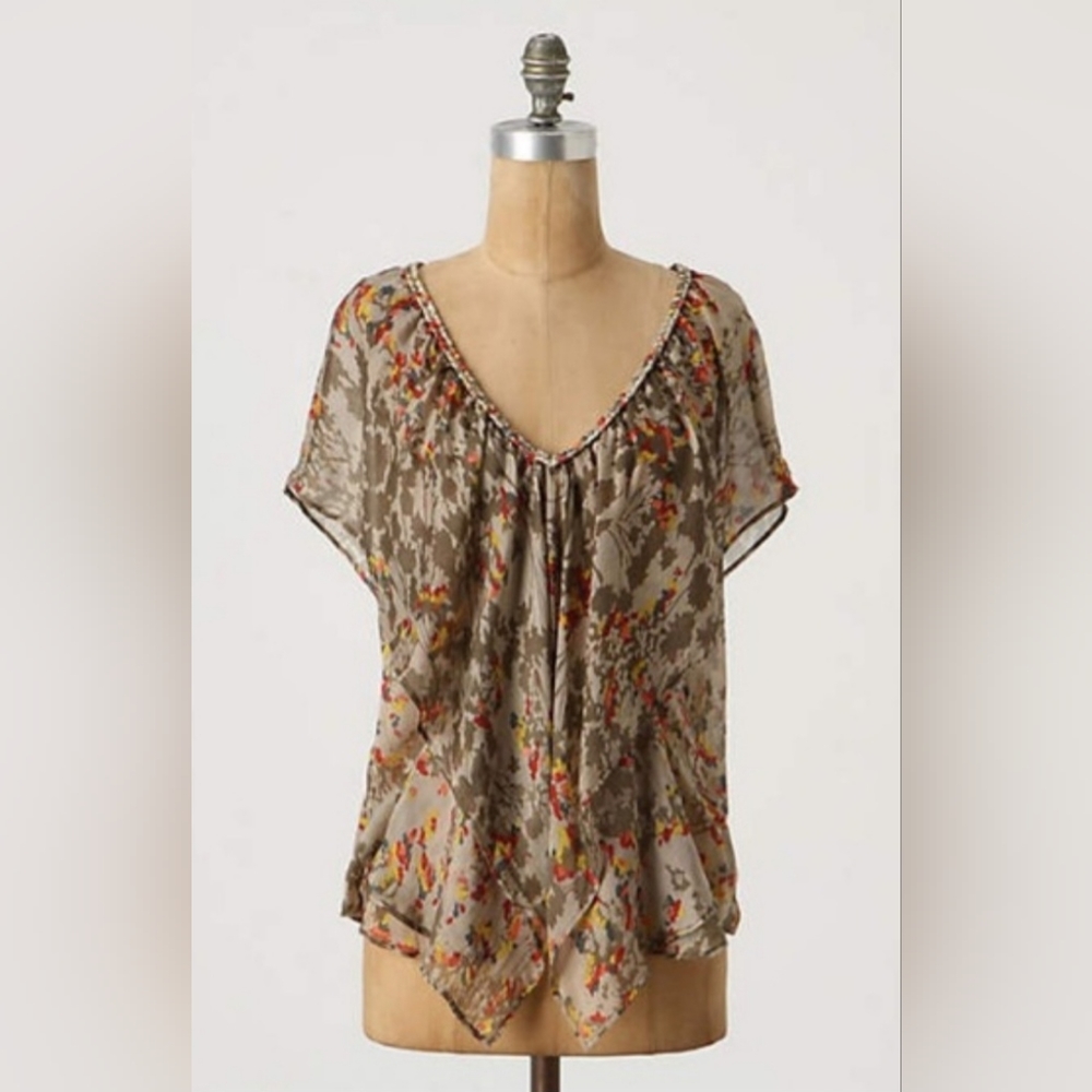 Anthropologie Postella silk top